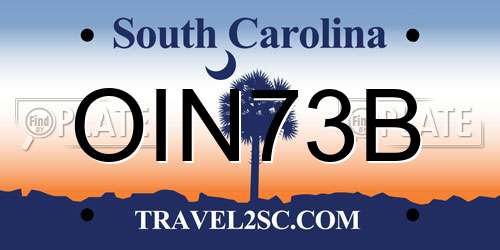 OIN73B South Carolina License Plate