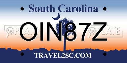OIN87Z South Carolina License Plate