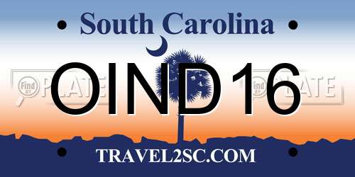 OIND16 South Carolina License Plate