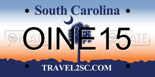 OINE15 South Carolina License Plate