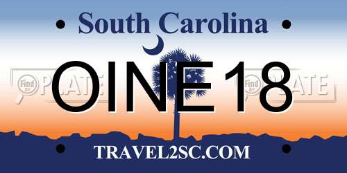 OINE18 South Carolina License Plate