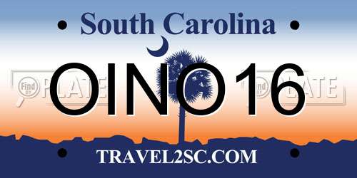 OINO16 South Carolina License Plate