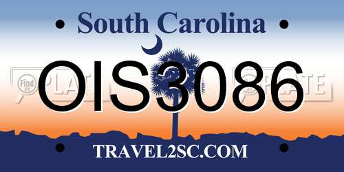OIS3086 South Carolina License Plate