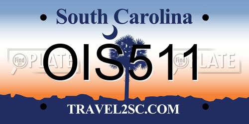 OIS511 South Carolina License Plate