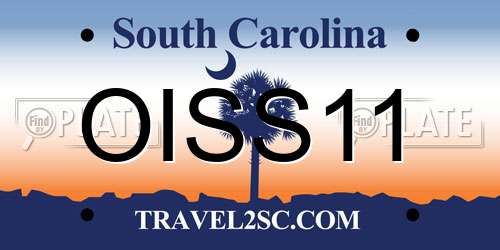 OISS11 South Carolina License Plate