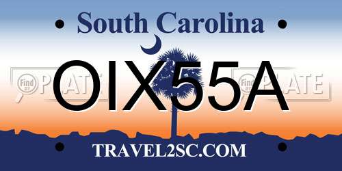 OIX55A South Carolina License Plate