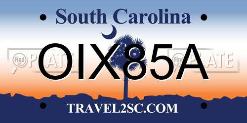 OIX85A South Carolina License Plate