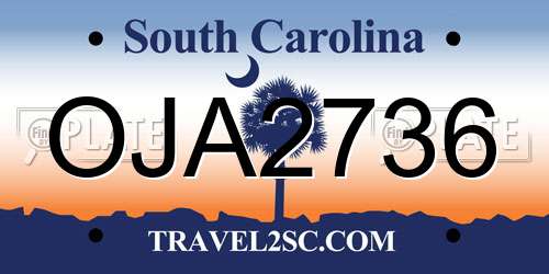 OJA2736 South Carolina License Plate