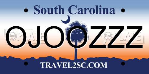 OJOOZZZ South Carolina License Plate
