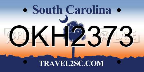 OKH2373 South Carolina License Plate