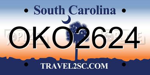 OKO2624 South Carolina License Plate