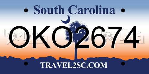 OKO2674 South Carolina License Plate