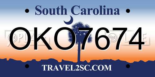 OKO7674 South Carolina License Plate