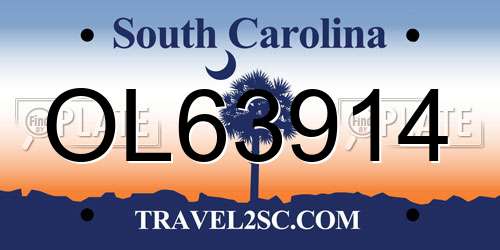 OL63914 South Carolina License Plate
