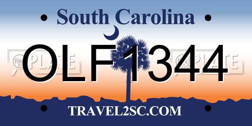 OLF1344 South Carolina License Plate