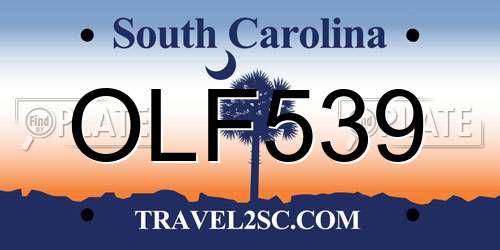 OLF539 South Carolina License Plate
