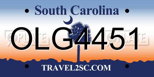 OLG4451 South Carolina License Plate