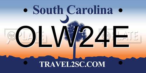 OLW24E South Carolina License Plate