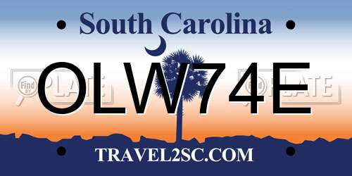 OLW74E South Carolina License Plate