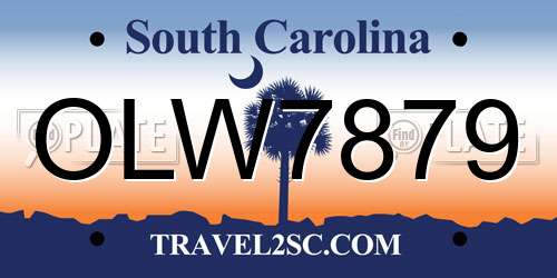 OLW7879 South Carolina License Plate