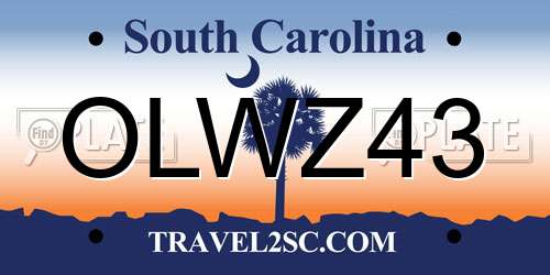 OLWZ43 South Carolina License Plate