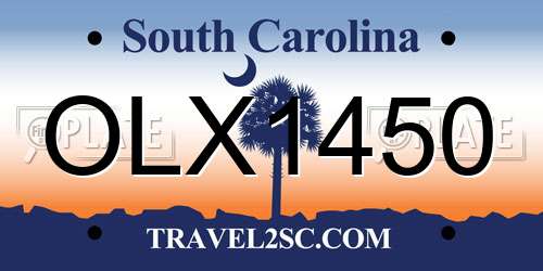 OLX1450 South Carolina License Plate