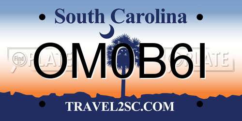 OM0B6I South Carolina License Plate