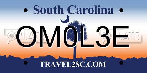 OM0L3E South Carolina License Plate