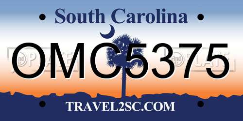 OMC5375 South Carolina License Plate