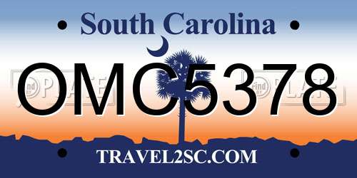 OMC5378 South Carolina License Plate
