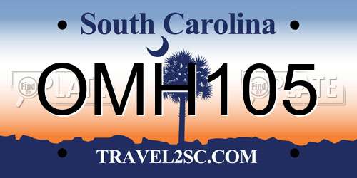 OMH105 South Carolina License Plate