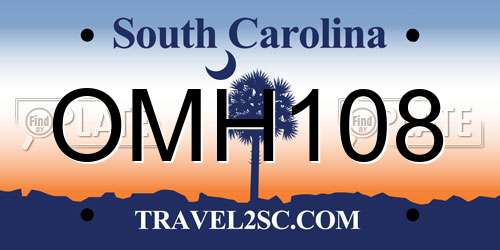 OMH108 South Carolina License Plate