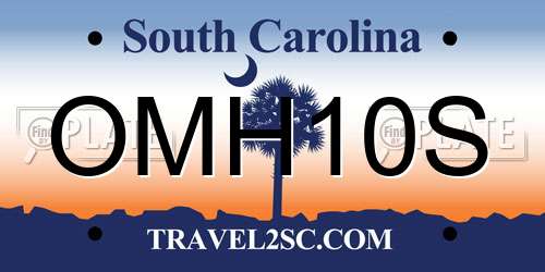 OMH10S South Carolina License Plate