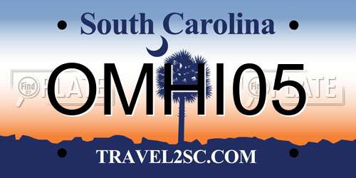 OMHI05 South Carolina License Plate
