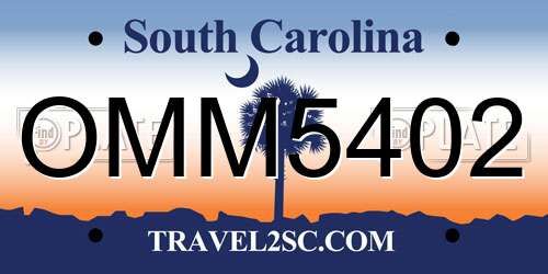 OMM5402 South Carolina License Plate