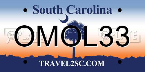 OMOL33 South Carolina License Plate