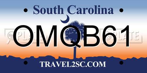 OMQB61 South Carolina License Plate
