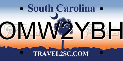 OMW2YBH South Carolina License Plate