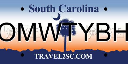 OMWTYBH South Carolina License Plate