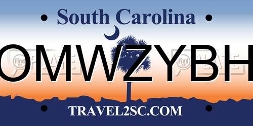 OMWZYBH South Carolina License Plate