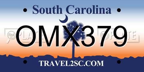 OMX379 South Carolina License Plate