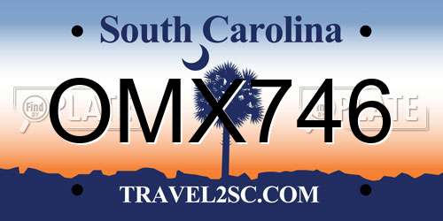OMX746 South Carolina License Plate