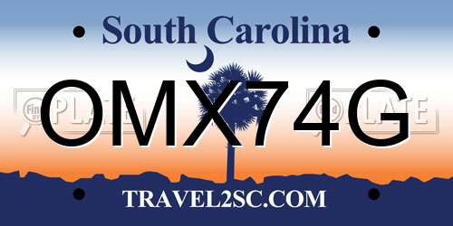 OMX74G South Carolina License Plate