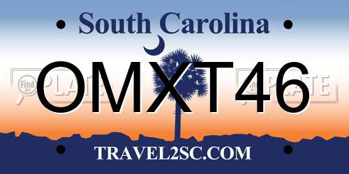 OMXT46 South Carolina License Plate