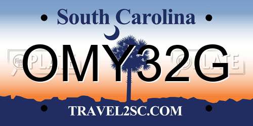 OMY32G South Carolina License Plate