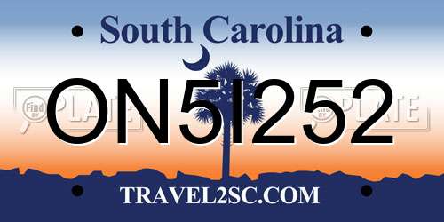 ON5I252 South Carolina License Plate
