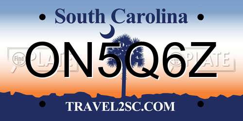 ON5Q6Z South Carolina License Plate