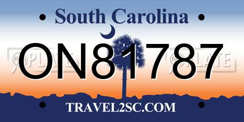 ON81787 South Carolina License Plate