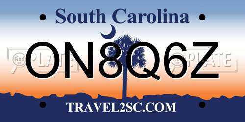 ON8Q6Z South Carolina License Plate