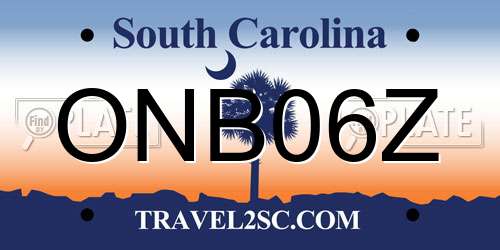 ONB06Z South Carolina License Plate